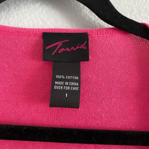 Torrid Pink Open Ruched Cardigan Size 1 (14/16) - Picture 3 of 4
